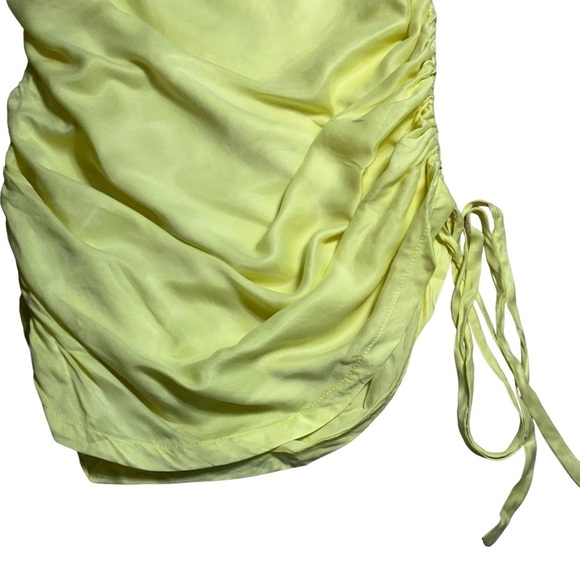 For Love & Lemons Yellow Ruched Rana Mini Dress US S - Picture 6 of 12